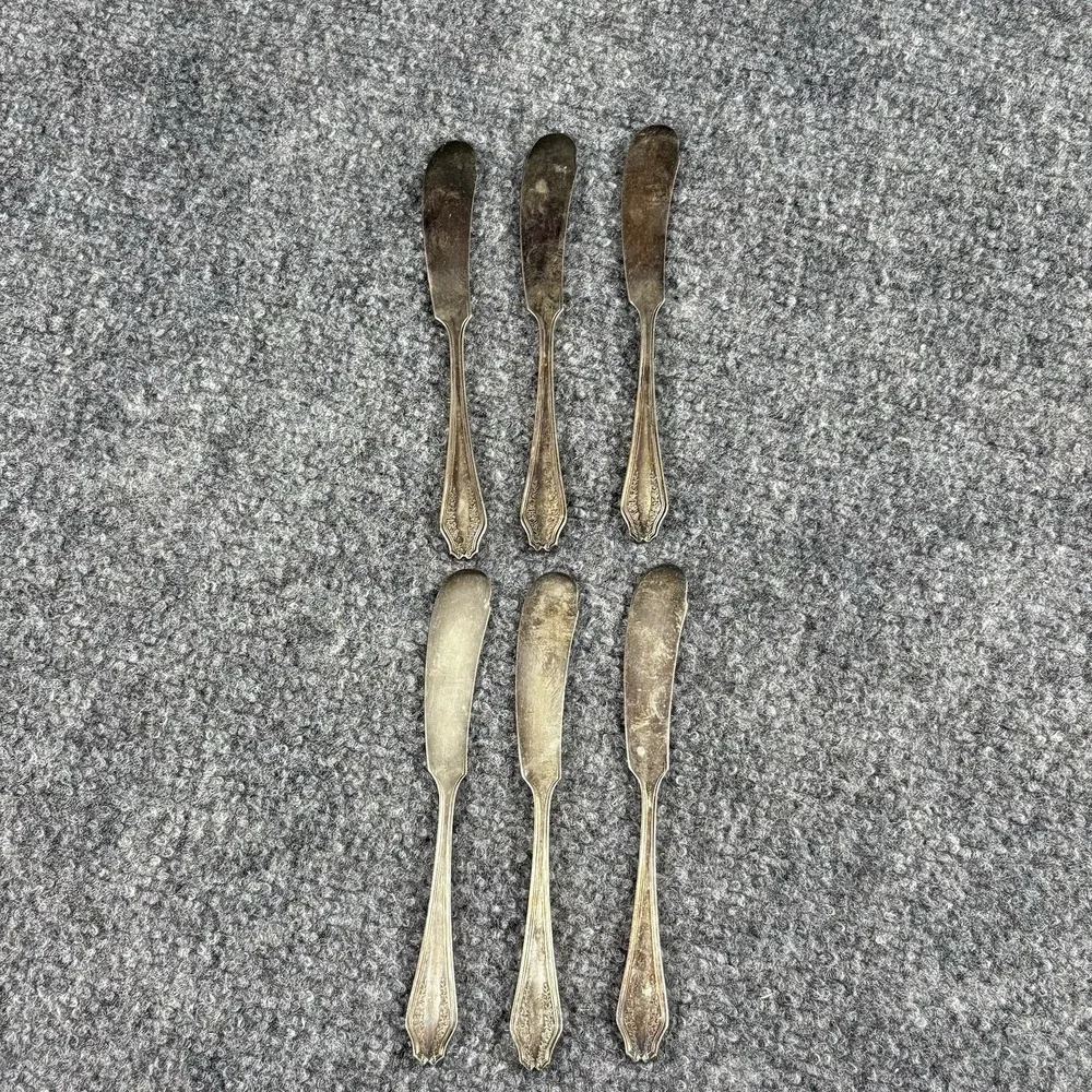 Vintage Rogers & Bro. Garland 1914 A1 Silverplate Butter Spreaders Set of 6